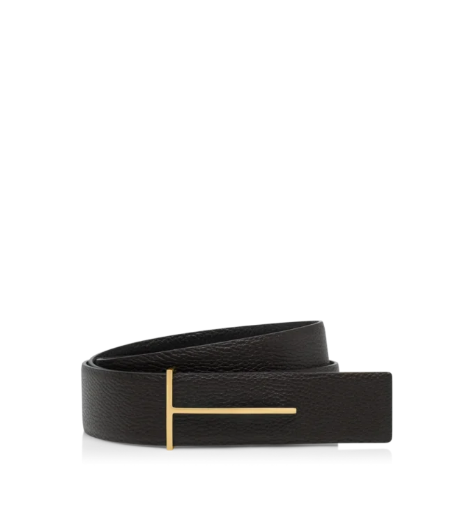 Cinturón reversible Slim T de piel granulada Cinturón reversible Slim T de piel granulada