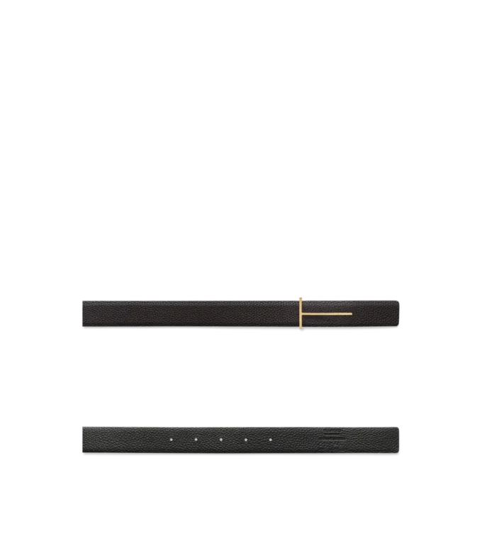 Cinturón reversible Slim T de piel granulada