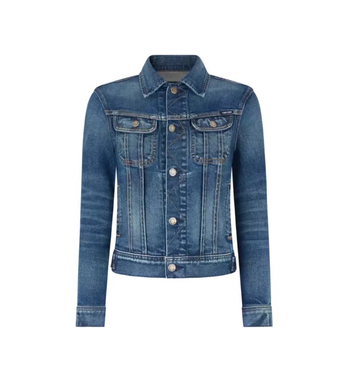 Cómoda chaqueta vaquera lavada a la piedra Cómoda chaqueta vaquera lavada a la piedra