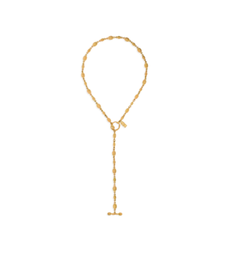 Collar Grace Lariat de latón dorado vintage