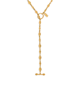 Collar Grace Lariat de latón dorado vintage