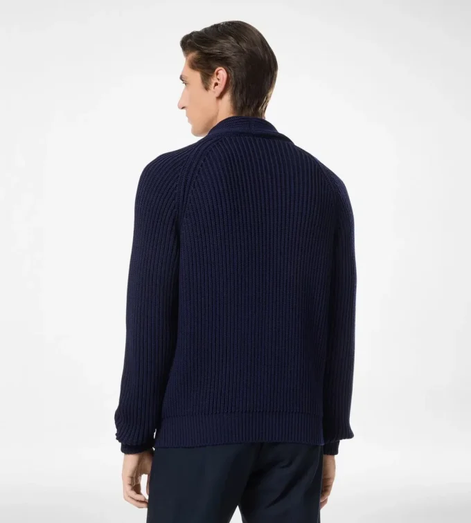 Cárdigan de algodón y seda con cuello chal Cárdigan de algodón y seda con cuello chal