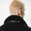 Cárdigan de cachemira con cuello de piel de oveja Cárdigan de cachemira con cuello de piel de oveja