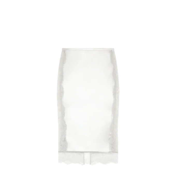 Falda hasta la rodilla con inserciones de encaje Falda hasta la rodilla con inserciones de encaje