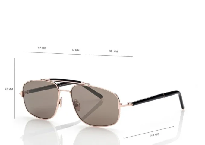 Gafas de sol Navigator de titanio y cuerno Gafas de sol Navigator de titanio y cuerno