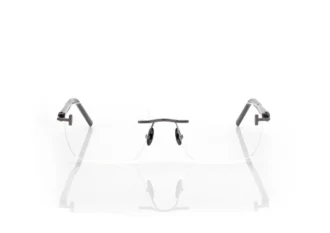 Gafas rectangulares de cuerno y titanio