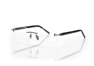 Gafas rectangulares de cuerno y titanio