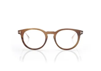 Gafas redondas de cuerno y titanio