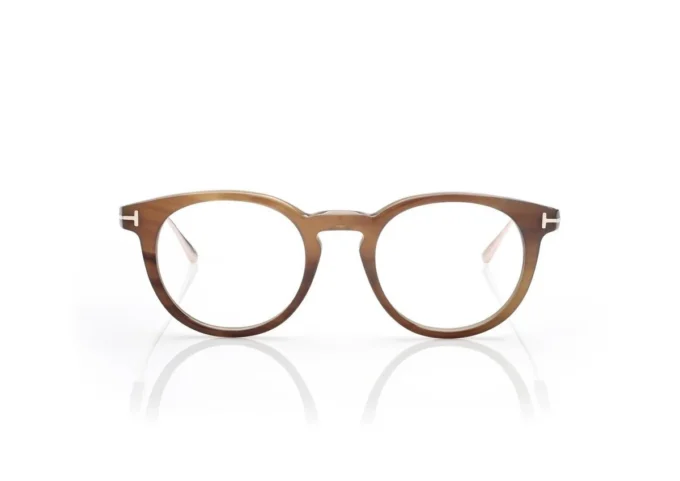Gafas redondas de cuerno y titanio