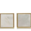 Gemelos cuadrados de oro y perlas