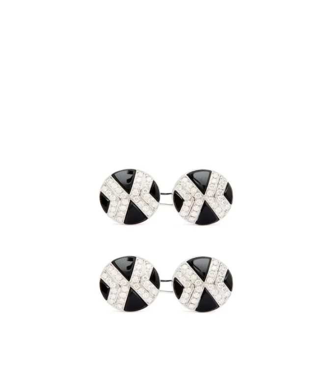 Gemelos redondos con diamantes