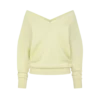 Jersey de cachemira con cuello en V y hombros descubiertos