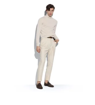 Jersey de cuello alto de cachemira y seda de punto fino Jersey de cuello alto de cachemira y seda de punto fino