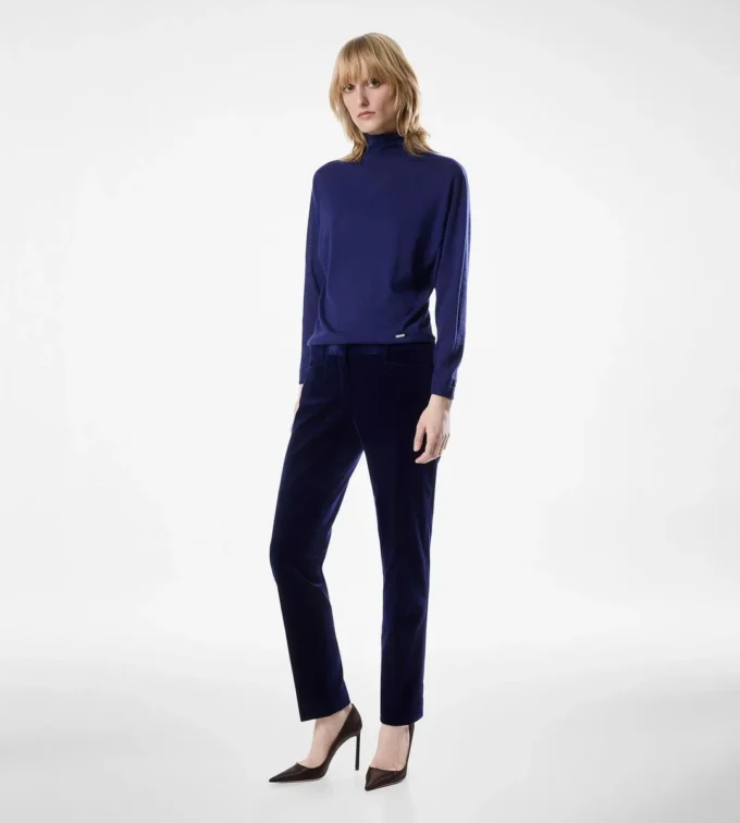 Jersey de cuello alto y manga larga con placa metálica Tom Ford