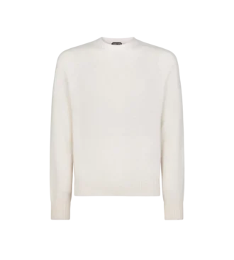 Jersey de cuello redondo de cachemira escocesa Jersey de cuello redondo de cachemira escocesa