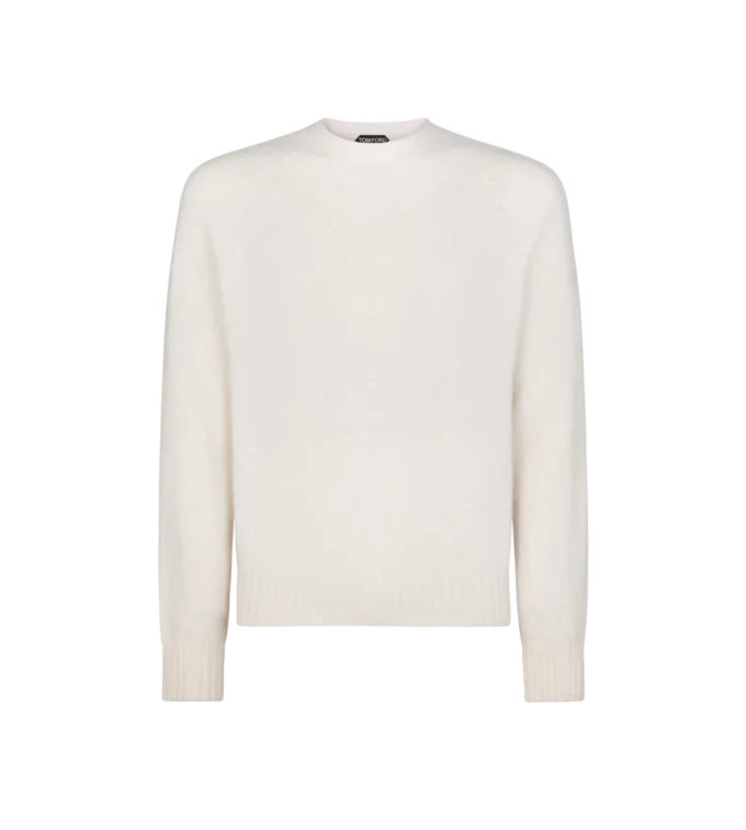 Jersey de cuello redondo de cachemira escocesa Jersey de cuello redondo de cachemira escocesa