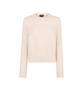 Jersey de cuello redondo de cachemira y seda ultrasuave