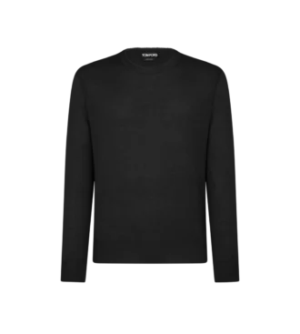 Jersey de cuello redondo sin costuras de alpaca y seda Jersey de cuello redondo sin costuras de alpaca y seda
