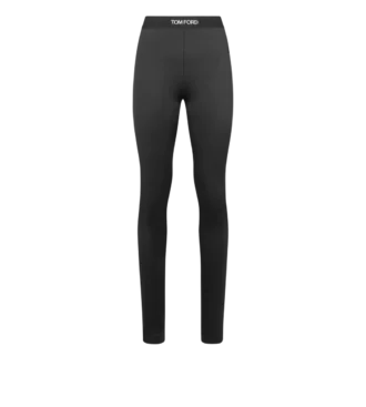 Leggings de jersey brillante con el logotipo de la marca