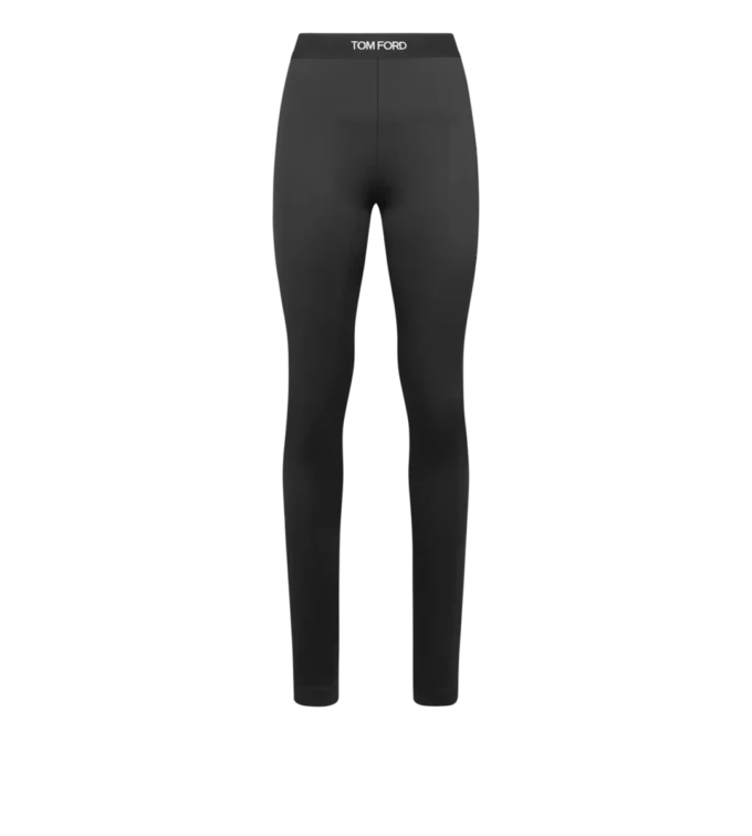 Leggings de jersey brillante con el logotipo de la marca
