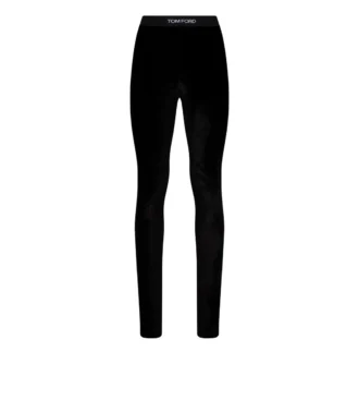 Leggings elásticos de terciopelo Signature