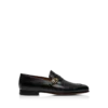 Mocasines con hebilla y banda retorcida Gigi de piel granulada flexible Mocasines con hebilla y banda retorcida Gigi de piel granulada flexible