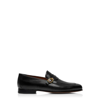 Mocasines con hebilla y banda retorcida Gigi de piel granulada flexible
