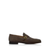 Mocasines de ante Gigi con hebilla y banda retorcida Mocasines de ante Gigi con hebilla y banda retorcida