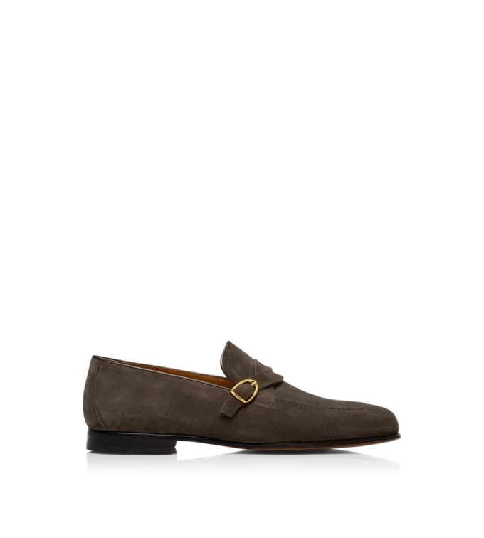 Mocasines de ante Gigi con hebilla y banda retorcida Mocasines de ante Gigi con hebilla y banda retorcida