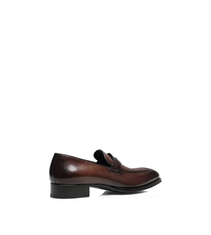 Mocasines Elkan Twisted Band de piel bruñida y cocodrilo Mocasines Elkan Twisted Band de piel bruñida y cocodrilo