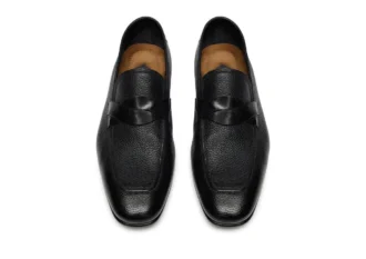 Mocasines Sean Twisted Band de piel granulada