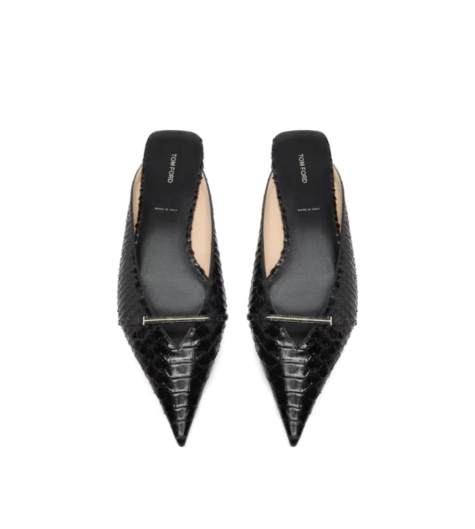 Mules Julianne de pitón estampado semibrillante