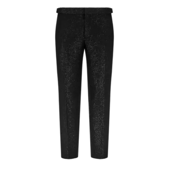 Pantalón bouclé ligero con lentejuelas