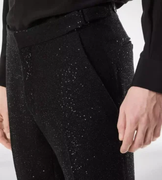 Pantalón bouclé ligero con lentejuelas