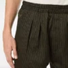 Pantalón de algodón y seda con rayas bengalíes y pliegues Pantalón de algodón y seda con rayas bengalíes y pliegues