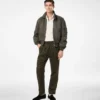 Pantalón de algodón y seda con rayas bengalíes y pliegues Pantalón de algodón y seda con rayas bengalíes y pliegues