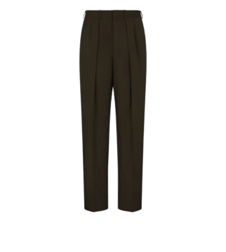 Pantalón de doble pliegue de lana, cachemira y seda