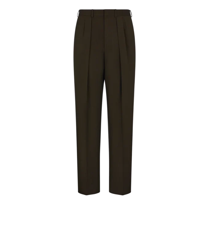 Pantalón de doble pliegue de lana, cachemira y seda Pantalón de doble pliegue de lana, cachemira y seda