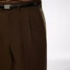 Pantalón de doble pliegue en sarga rota Pantalón de doble pliegue en sarga rota