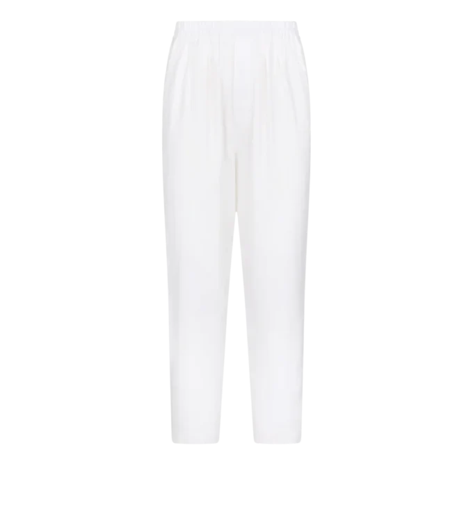 Pantalón de estar por casa plisado con rayas en espiga Pantalón de estar por casa plisado con rayas en espiga