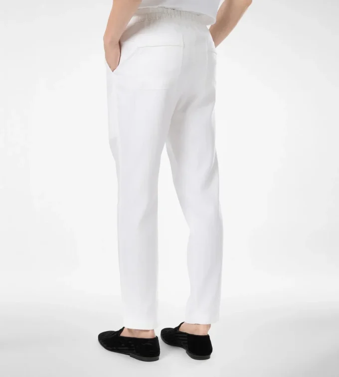 Pantalón de estar por casa plisado con rayas en espiga Pantalón de estar por casa plisado con rayas en espiga