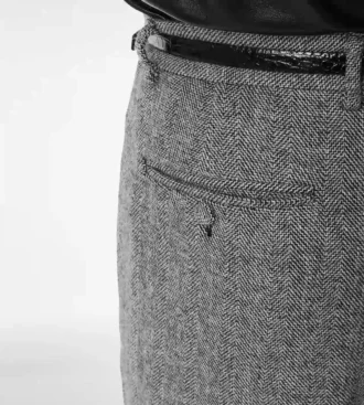 Pantalón doble dividible con diseño en espiga de piel de tiburón