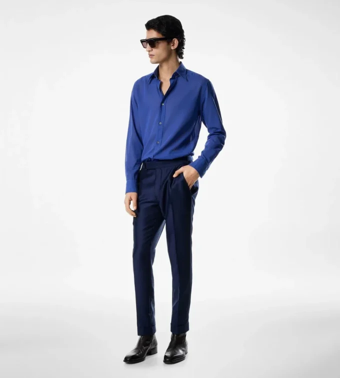 Pantalón Dyllan de sarga de seda y mohair Pantalón Dyllan de sarga de seda y mohair