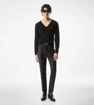 Pantalón Dyllan de sarga de seda y mohair