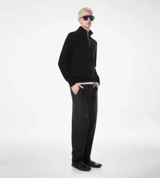 Pantalón ligero de sarga fluida de algodón y seda