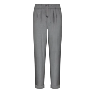 Pantalón ligero de seda teñida con hilo