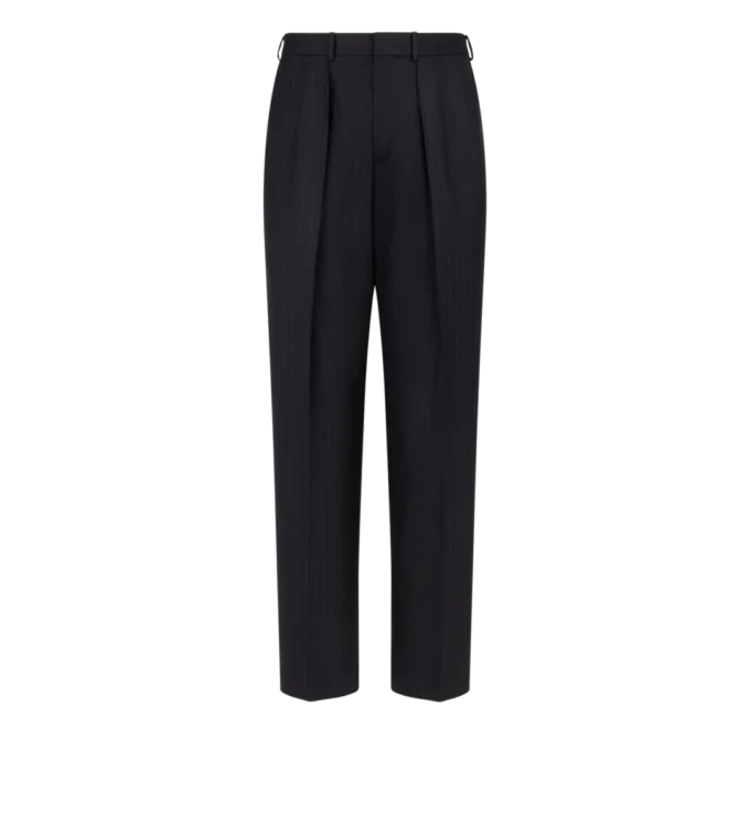 Pantalón sutil a rayas con doble pliegue Pantalón sutil a rayas con doble pliegue