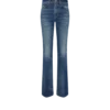 Pantalones acampanados de denim elástico sin tratar