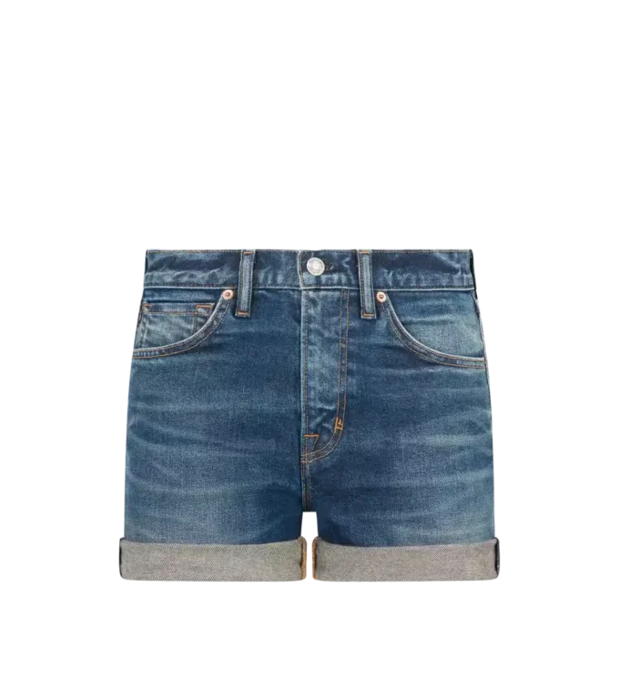 Pantalones cortos de mezclilla lavados a la piedra