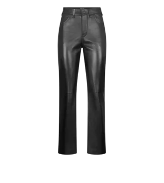 Pantalones de cinco bolsillos de piel napa con logotipo Tf grabado